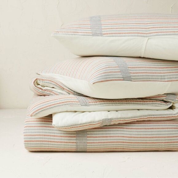 Yarn Dyed Gauze Stripe Comforter & Sham Set Cream - Opalhouse™ with Jungalow - Picture 2 of 8